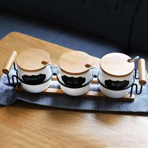 Cruet Ceramicn Hemat Tempat Bumbu Rak Bumbu Toples Bumbu Stocker Dapur Bumbu Wadah Garam dan Merica - Product Image 5