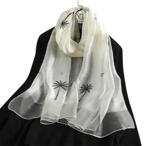 Acrylic Yarns Fashion Custom Design Scarfs Women Stylish Muslim Silk Hijab Luxury wool