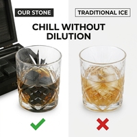 Shunstone Fabricant de pierres de whisky polies naturelles réutilisables en gros coffret cadeau dans une boîte en bois noire