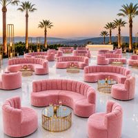 Sofá de Boda de Lujo en Terciopelo Blanco con Estructura de Acero Inoxidable Plateado, Sofá de Dos Plazas para Eventos en Interiores y Exteriores, Alquiler para Fiestas, Proveedor Mayorista