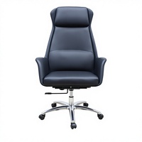 Chaise de bureau ergonomique Mermaid avec cadre en bois, dossier haut réglable, revêtement en cuir PU, chaise de réunion confortable pour une utilisation sédentaire, pivotante