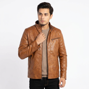 High Quality Men's <b>Slim</b> <b>Fit</b> Brand Leather <b>Jacket</b> for Spring Formal Casual Autumn Leather Clothing <b>jacket</b> for men - Product Image 1