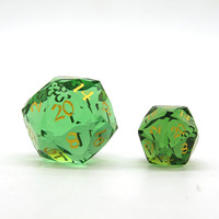 Dés polyédriques D20 en émeraude et en jade multi-facettes personnalisés, 16-24 mm, pour les jeux de rôle DND, 7 pièces