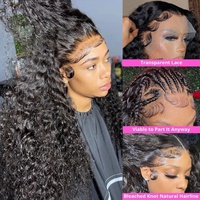 Perruque Cheveux Humains Vierge Ondulés Naturels, Perruque Frontale HD 13x4 en Dentelle, Cheveux Péruviens, Sans Colle, Cuticules Alignées