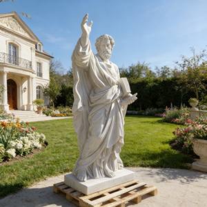 Sculpture de Saint <span class=keywords><strong>Pierre</strong></span> en marbre de style européen, taille réelle, faite à la main, avec les Douze Apôtres, pour jardin et extérieur - Product Image 2