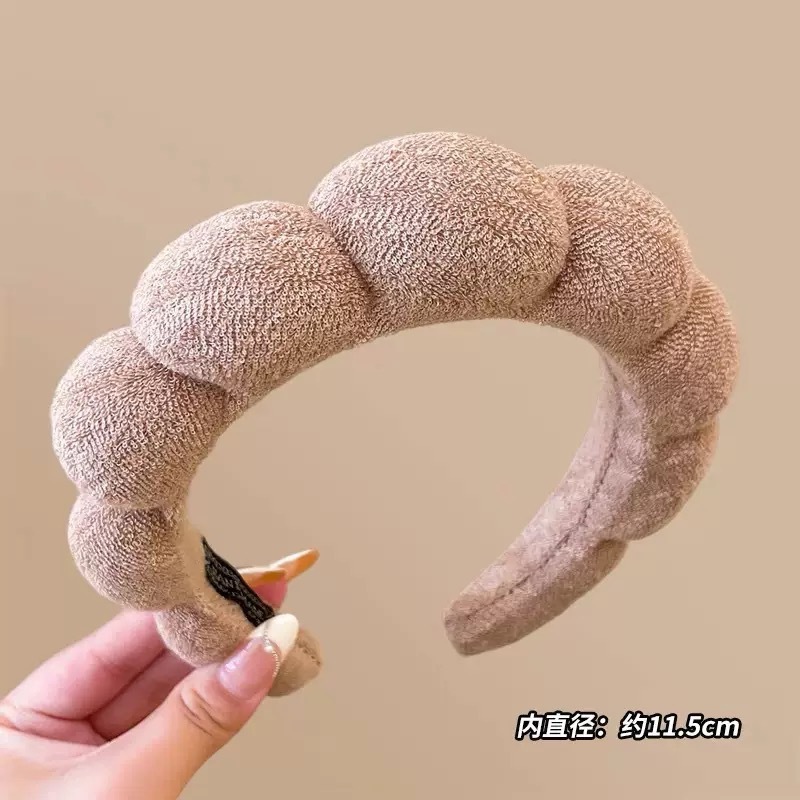 Towel sponge hairband-medium coffee-17173549g