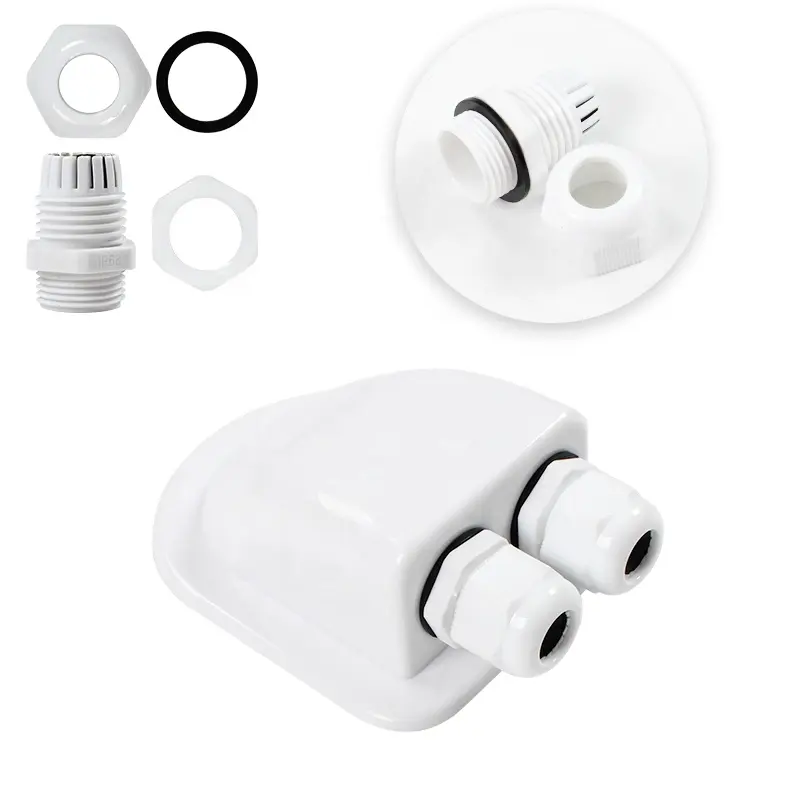 IP67 IP68 Weatherproof White Solar Double Cable Entry Gland Box UV-Resistant ABS Panels RV Camper Junction Box · image 2