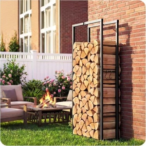 Support à bois de chauffage XXL robuste pour extérieur, 185x70x185cm, en métal thermolaqué, abri de stockage pour bûches en bois de hêtre, ensemble en polycarbonate - Product Image 1