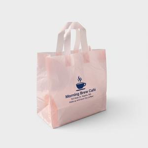 Bolsas de Compra Rosadas de Plástico HDPE Personalizadas con Logotipo Impreso, Diseño de Lujo a Prueba de Humedad para Uso Minorista - Product Image 1