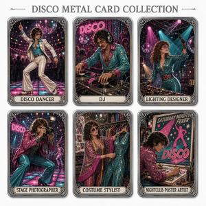 Cartes de collection en métal imprimées sur le thème du disco des années 1970, souvenirs musicaux DJ, cartes à collectionner, cadeau de fête, vente en gros - Product Image 5