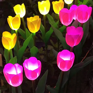 Lampu LED Mawar Luar Ruangan IP65 Lampu Bunga Buatan Simulasi LED Mawar untuk Dekorasi Taman Bahan Plastik Tahan Lama - Product Image 2