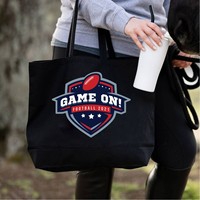 Sac fourre-tout en toile réutilisable pour les trajets quotidiens, personnalisable avec logo imprimé, grande capacité, vente en gros