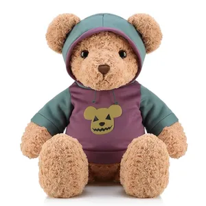 Fabrika ucuz fiyat peluş ayı oyuncaklar Hoodies çocuklar için oyuncak ayı peluş bebek