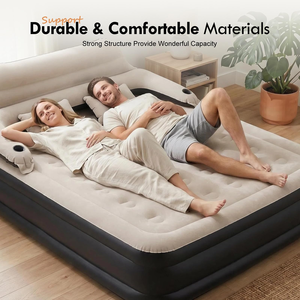 Colchón Inflable de PVC Resistente, Cama de Aire Autoinflable para Campamento, Bomba Eléctrica Integrada, Cabecera Plegable, para Exteriores y Parques - Product Image 4