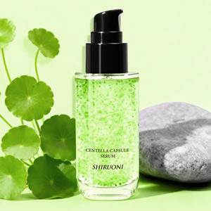 Serum Wajah Perbaikan Menenangkan dengan Kapsul Minyak Mikro Beads Warna Hijau Perawatan Kulit LOGO OEM <span class=keywords><strong>Centella</strong></span> <span class=keywords><strong>Asiatica</strong></span> - Product Image 2