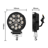 Phare de travail LED rond de 4 pouces à 12 lentilles, lampe auxiliaire de conduite blanche et jaune clignotante pour voiture, SUV, camion