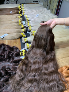 Cabello humano de calidad de lujo al por mayor, color chocolate, 28 pulgadas, súper doblemente tramado, cabello virgen vietnamita liso, Nasa Hair RTS - Product Image 3