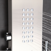 Colonne de douche en cascade multifonctionnelle en acier inoxydable 304 avec panneaux en cuivre et poignée