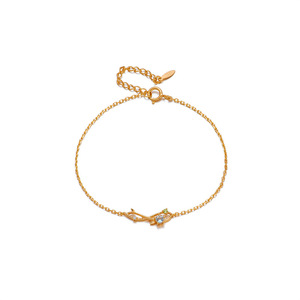 Emotional Pulseras Mujeres Factory 14k Gold real Gemstone Series Aquamarine <b>Peridot</b> Sprout Infinity <b>Bracelet</b> - Product Image 1
