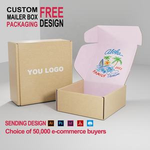 Изготовленный на заказ размер коробки с логотипом гофрированный почтовый ящик для упаковки мелкого бизнеса бумажный картон Матовый Черный Почтовый ящик для доставки - Product Image 2