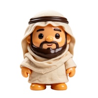 Figurine de personnage islamique arabe en vinyle plastique personnalisé de haute qualité, avec tenue en tissu doux, cadeau promotionnel, jouet figurine
