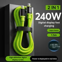 Supers chnelle 240W 6A USB LED Digital anzeige Typ C Flüssiges Silikon 1,5 M Datenkabel für Telefon für Kopfhörer 1,5 M Aufladen