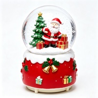 Palla di Neve Natalizia con Babbo Natale in Resina, Souvenir Decorativo da Tavolo, Ornamento per Casa e Feste