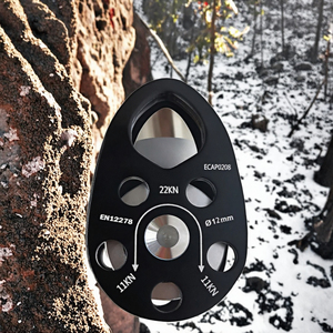 Poulie simple en aluminium ultra-légère avec anneau en D, capacité de charge 22KN, <span class=keywords><strong>corde</strong></span> de 15mm pour la descente en rappel, le sauvetage, l'escalade d'arbres et la protection contre les chutes - Product Image 6