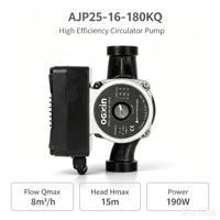 Pompe de circulation intelligente à haute efficacité AJP25-16-180KQ 8m³/h 16m 190W Pompe de circulation d'eau chaude pour CVC
