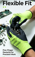 Gants de sécurité industriels/mécaniques HTR, paume enduite de nitrile, antistatiques, anti-coupures, compatibles écrans tactiles, gris