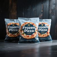 Emballage de soupe congelée avec fermeture éclair de qualité alimentaire personnalisé, sachet en plastique à fermeture arrière, sac à pizza pour congélateur