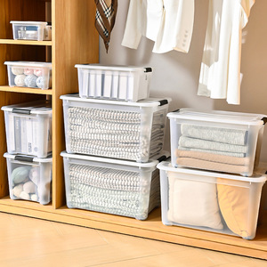 Transparent Plastic Storage Box Rectangle Stackable Organizer For Clothes Toys Snacks Household Use Large Size - Product Image 4