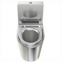 2026 WC monobloc à siphon intégré en acier inoxydable 304, design minimaliste moderne, économie d'eau, désodorisant, pour prison
