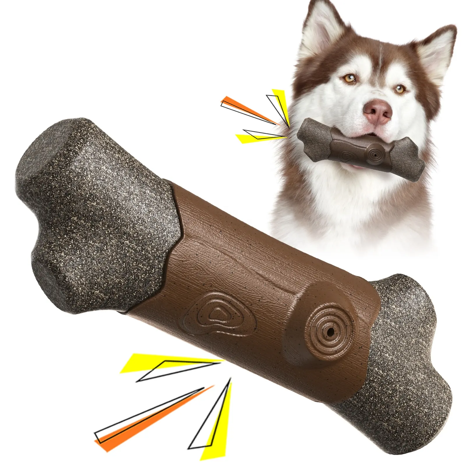 לוגו מותאם אישית סיטונאי סוג חדש של צעצוע עצם שחיקת כלב מבטא קול כלב מברשת שיניים צעצוע כלב