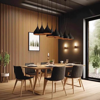 Panneau ondulé 3D en bois et placage de PVC MDF Panneau mural acoustique incurvé flexible et incurvé