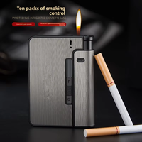 JIAXIN Bestseller transfrontalier – Étui à cigarettes en aluminium moderne, minimaliste et élégant, à 10 compartiments, avec ouverture automatique