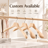 Cintres en bois de chêne de qualité supérieure importés avec logo pour vêtements, costumes et robes, pour magasins de prêt-à-porter