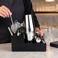 Organisateur de bar personnalisé avec logo, support à outils de bar en acrylique, support multi-emplacements, kit de barman, station de mixologie avec trous de drainage