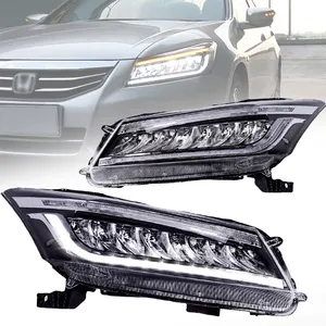 ไฟหน้า Led แบบเต็มสำหรับ Honda Accord,ไฟหน้าพร้อมไฟเลี้ยวแบบไดนามิก2008 2009 2010 2011 2012ไฟหัวบลูเรย์สีฟ้า