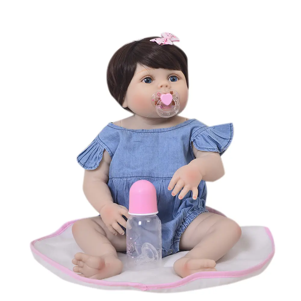 22 inç yumuşak vinil silikon Reborn bebekler Amazon ve Ebay sıcak satış gerçek bebek bebek