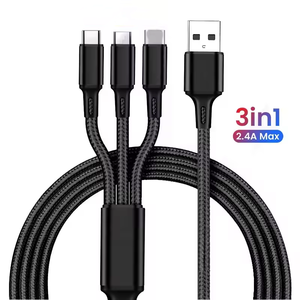 <span class=keywords><strong>Cable</strong></span> <span class=keywords><strong>USB</strong></span> 3 en 1 de 1.2M 2A con Trenzado de Nailon, <span class=keywords><strong>Cable</strong></span> de Carga Rápida para Teléfono con Tres Puertos IOS/Tipo-C/<span class=keywords><strong>Micro</strong></span>, <span class=keywords><strong>Cable</strong></span> Cargador Multi 3 en 1 - Product Image 3