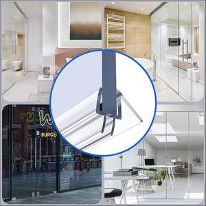 Bande de retenue d'eau en composite PVC Hydrorelax, seuil de <span class=keywords><strong>douche</strong></span> à double lèvre pour porte en verre commerciale - Product Image 1