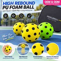 Balle de pickleball en mousse PU haute densité 75 mm pour entraînement intérieur, silencieuse, rebond élevé, jouet anti-stress, fournisseur OEM ODM personnalisé