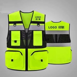 Gilet de sécurité réfléchissant jaune et vert fluorescent personnalisable, vêtements haute visibilité avec support de logo - Product Image 2
