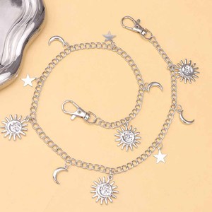 จี้รูปดาวพระจันทร์พระอาทิตย์ สร้อยคาดเอว เงินทิเบต สไตล์ฮิปฮอป พังก์ สำหรับใส่ทุกวัน - Product Image 3