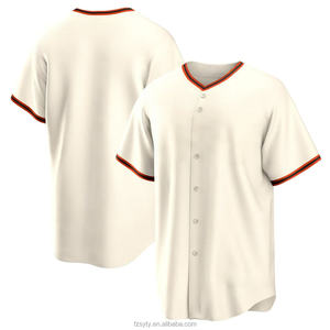 <span class=keywords><strong>Maillot</strong></span> de <span class=keywords><strong>baseball</strong></span> imprimé par transfert de chaleur avec logo personnalisé San authentique respirant 100% polyester unisexe col en V vêtements de sport grande taille - Product Image 2