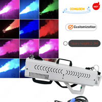 Pistolet à fumée LED 1500, équipement d'effets spéciaux, machine à brouillard multicolore portative, accessoires d'ambiance pour discothèque