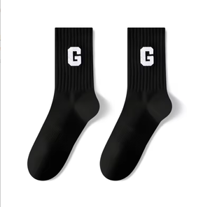 Chaussettes pour hommes et femmes avec logo en lettres, en coton tricoté, respirantes, pour un usage quotidien en automne, possibilité de personnalisation - Product Image 4