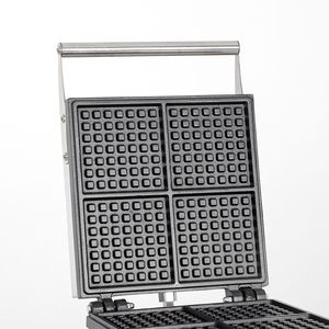 Gaufrier industriel antiadhésif 1750W pour 4 gaufres, machine à snacks avec plaques de cuisson en téflon, corps en acier inoxydable, 110V, Nouveau - Product Image 4