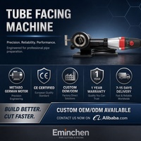 Outil de préparation des extrémités de tuyaux ACM450, machine à chanfreiner les tubes de chaudière portable Eminchen, équipement de façonnage de tuyaux de grand diamètre, 1300KW 220V, garantie 1 an